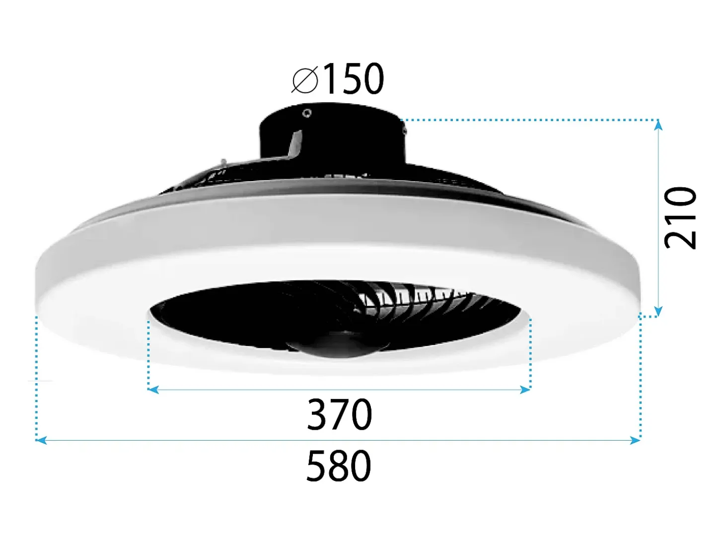 Lámpara De Techo Toolight App1552-C Black