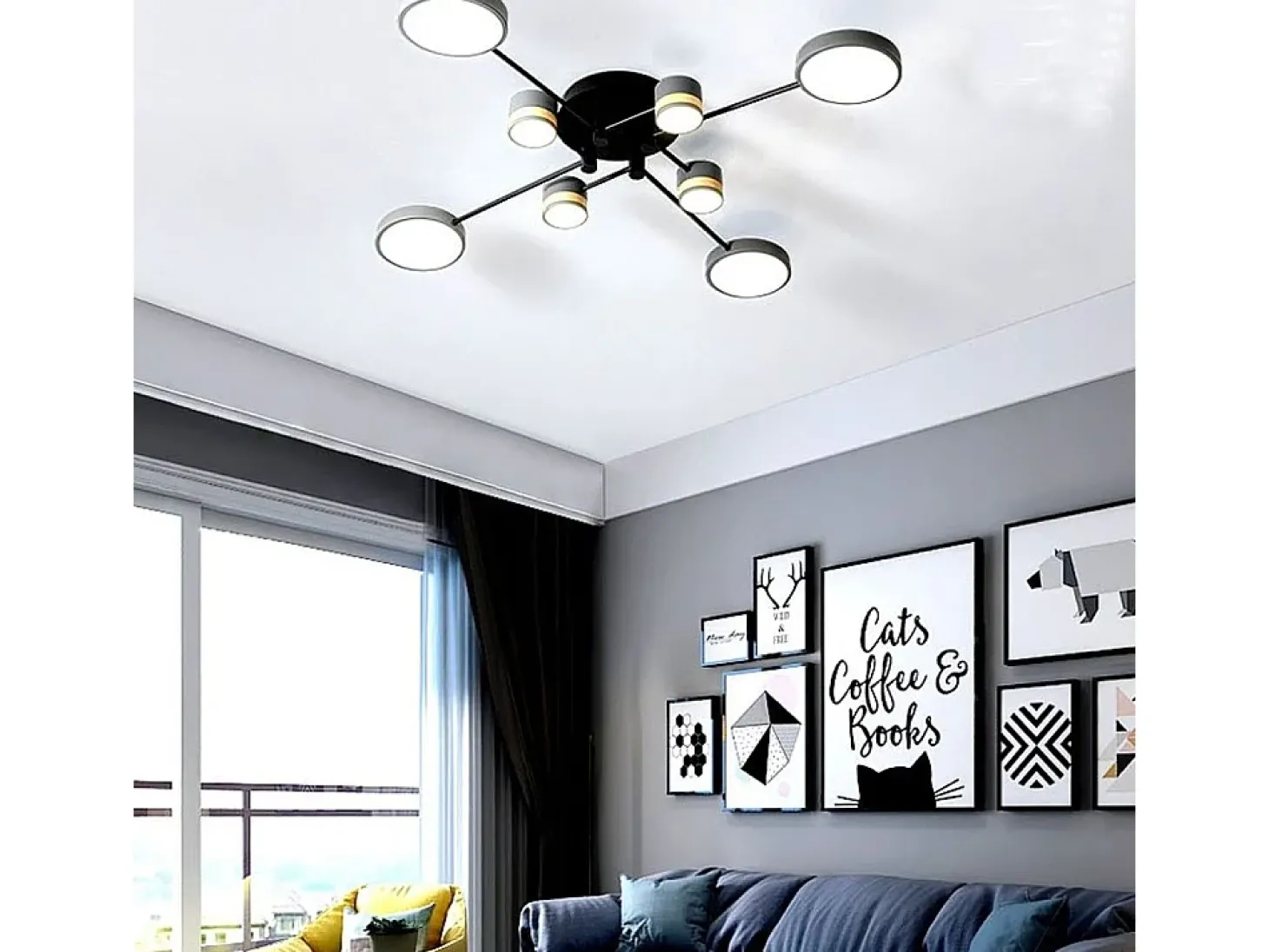 Lámpara De Techo Toolight App528-8C Grey