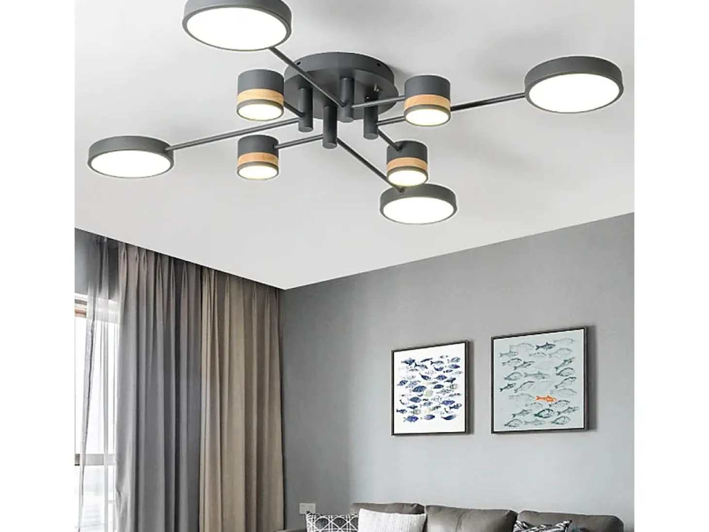 Lámpara De Techo Toolight App528-8C Grey