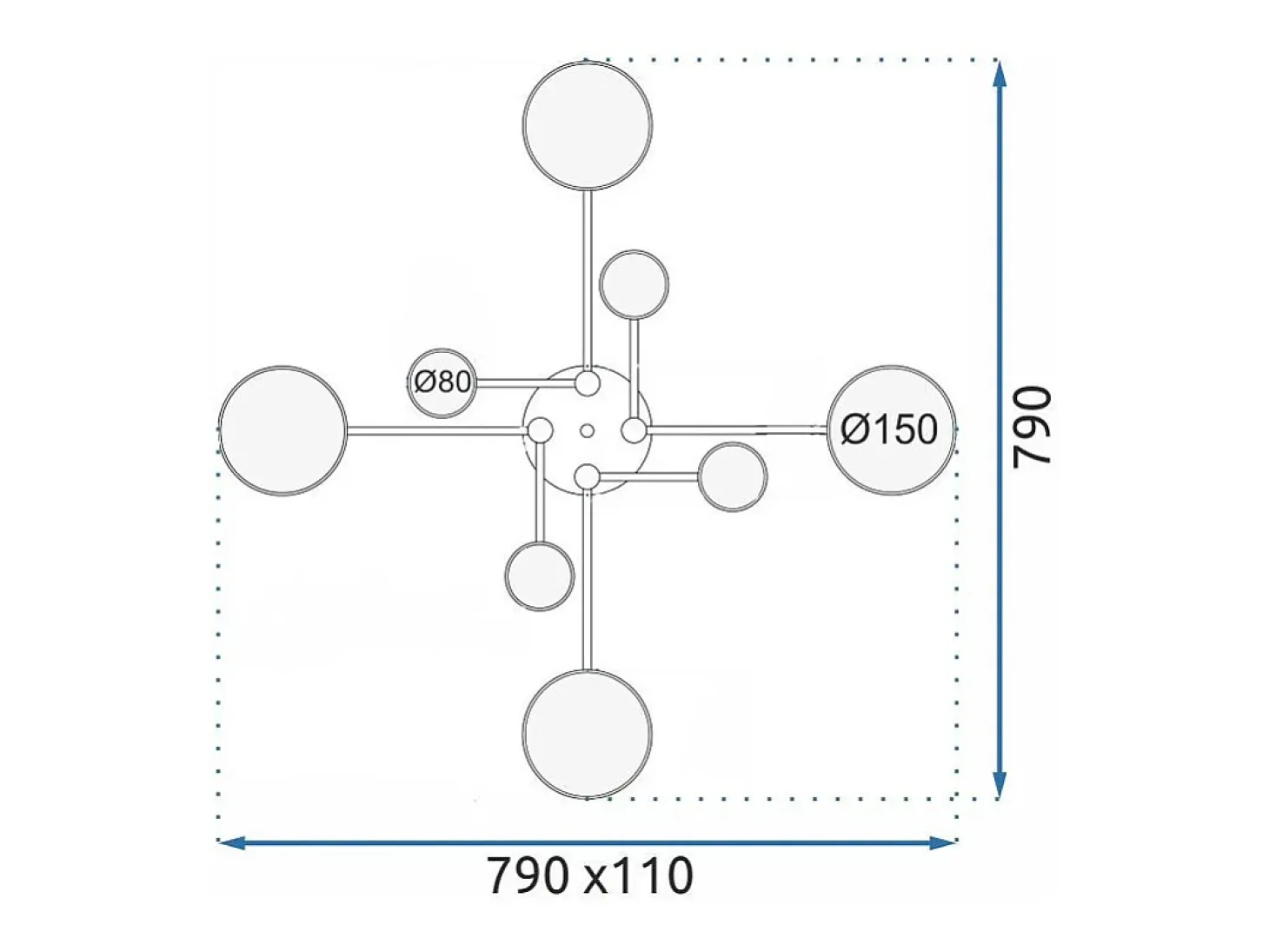 Lámpara De Techo Toolight App528-8C Grey