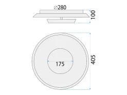 Lámpara De Techo Toolight Led App1460 40Cm Green