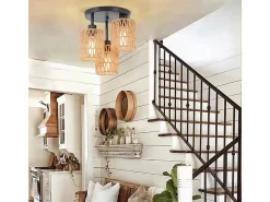 Lámpara De Techo Toolight App1624-3C Boho Beige Black