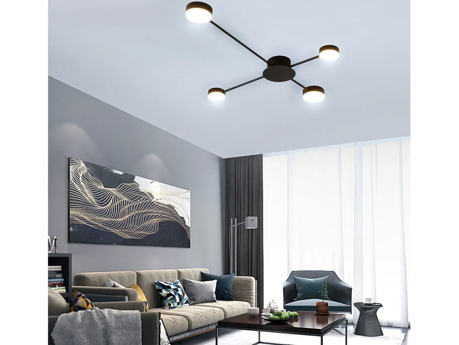 Lámpara De Techo Toolight App519-4C Black