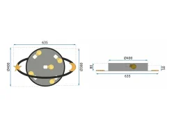 Lámpara De Techo Toolight App864-C Moon 40Cm Black