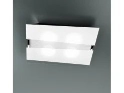 Lámpara de techo Toplight Mad de 4 luces con casquillo E27, estructura cromada y blanca, diseño moderno 70x50x10cm
