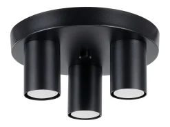 Lámpara de techo Toris moderno de acero - 3 fuentes luminosas 3000K - L.25 x A.12 cm - negro