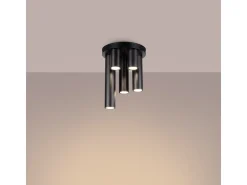 Lámpara de techo Toris moderno de acero - 5 fuentes luminosas 4000K - L.25 x A.33 cm - negro