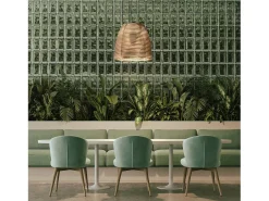 Lámpara de techo TWIST estilo moderno y escandinavo - Alt. 150 cm x D. ø55 cm - GX53 led T2 6W - 480lm y 3000K - ip20- madera haya