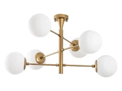 Lámpara de techo vintage dorada ÉLÉONORE - 6 luces para una iluminación brillante y un ambiente cálido