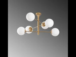 Lámpara de techo vintage dorada ÉLÉONORE - 6 luces para una iluminación brillante y un ambiente cálido