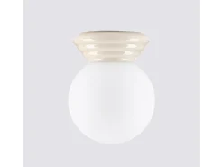Lámpara de techo Zori minimalista de cerámica/vidrio vidriado - 1 fuentes luminosas - L.12 x A.12 cm - beige
