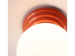 Lámpara de techo Zori minimalista de cerámica/vidrio vidriado - 1 fuentes luminosas - L.12 x A.12 cm - durazno