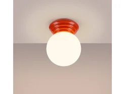 Lámpara de techo Zori minimalista de cerámica/vidrio vidriado - 1 fuentes luminosas - L.12 x A.12 cm - durazno