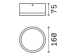 Lámpara de techo/pared de aluminio blanco con difusor acrílico