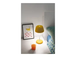 Lámpara inteligente Trilli Wi-Fi Azafrán - LED recargable, táctil, aplicación Wi-Fi, cerámica decorada en blanco y ocre