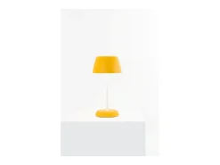 Lámpara inteligente Trilli Wi-Fi Azafrán - LED recargable, táctil, aplicación Wi-Fi, cerámica decorada en blanco y ocre