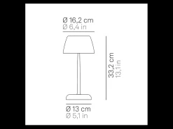 Lámpara inteligente Trilli Wi-Fi Azafrán - LED recargable, táctil, aplicación Wi-Fi, cerámica decorada en blanco y óxido