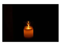 Lámpara LED de vidrio dorado 7.5x7.5x12.5 cm