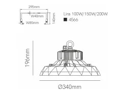Lámpara LED industrial UFO LENS SWITCH 60W/80W/100W 100-260V