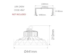 Lámpara LED industrial UFO LENS DALI 150W 100-260V 5000K