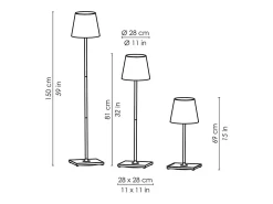 Lámpara LED Poldina Pro XXL Gris Oscuro Recargable y Regulable 150cm con Batería Hasta 12 Horas