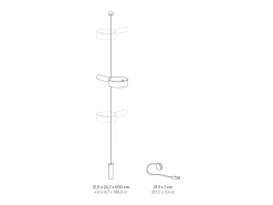 Lámpara LED suspendida Zafferano SUPER O Blanca recargable y regulable - 1 Módulo de Luz
