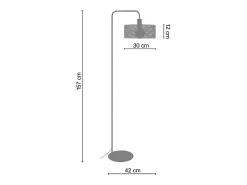 Lámpara para Escritorio TOSEL ,metal,Blanco ,A157xD30xP42cm