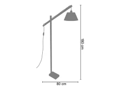 Lámpara para Escritorio TOSEL ,madera,Blanco ,A 180xD80xP80cm