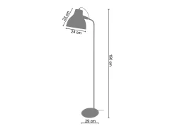 Lámpara para Escritorio TOSEL ,metal,Negro,A150xD29xP29cm