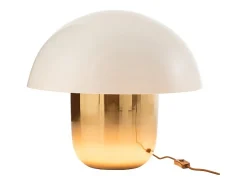 Lámpara seta hierro blanco/oro Alt. 47 cm