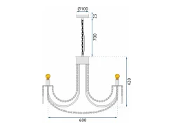 Lámpara Toolight App765-6Cp Gold
