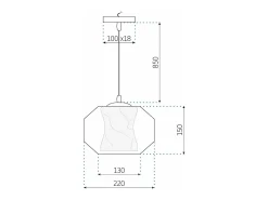 Lámpara Toolight App908-1Cp Marble 24Cm Transparent