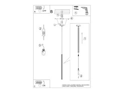 Lámparas Colgantes Arche Moderno De Acero - 1 Fuentes Luminosas - L.8 X A.120 Cm - Negro