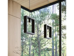 Lámparas Colgantes Aries Escandinavo De Acero/Madera - 1 Fuentes Luminosas - L.24 X A.133 Cm - Wengué