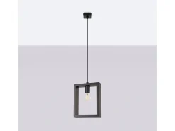 Lámparas Colgantes Aries Escandinavo De Acero/Madera - 1 Fuentes Luminosas - L.24 X A.133 Cm - Wengué
