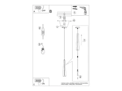Lámparas colgantes Astel escandinavo de acero - 1 fuentes luminosas 3000K - L.8 x A.120 cm - negro