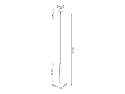 Lámparas colgantes Astel escandinavo de acero - 1 fuentes luminosas 3000K - L.8 x A.120 cm - blanco