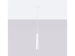 Lámparas colgantes Astel escandinavo de acero - 1 fuentes luminosas 3000K - L.8 x A.120 cm - blanco
