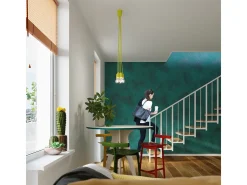 Lámparas colgantes Astis moderno de CLORURO DE POLIVINILO - 3 fuentes luminosas 4000K - L.15 x A.90 cm - amarillo