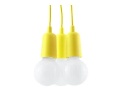 Lámparas colgantes Astis moderno de CLORURO DE POLIVINILO - 3 fuentes luminosas 4000K - L.15 x A.90 cm - amarillo