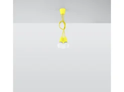 Lámparas colgantes Astis moderno de CLORURO DE POLIVINILO - 3 fuentes luminosas 4000K - L.15 x A.90 cm - amarillo