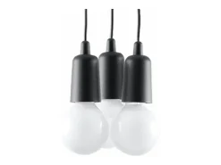 Lámparas colgantes Astis moderno de CLORURO DE POLIVINILO - 3 fuentes luminosas 4000K - L.15 x A.90 cm - negro