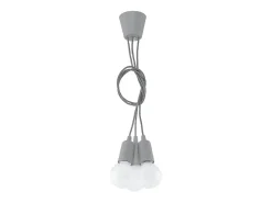 Lámparas colgantes Astis moderno de CLORURO DE POLIVINILO - 3 fuentes luminosas 3000K - L.15 x A.90 cm - gris