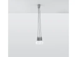 Lámparas colgantes Astis moderno de CLORURO DE POLIVINILO - 3 fuentes luminosas 3000K - L.15 x A.90 cm - gris