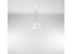 Lámparas colgantes Astis moderno de CLORURO DE POLIVINILO - 5 fuentes luminosas 4000K - L.25 x A.90 cm - blanco