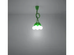 Lámparas colgantes Astis moderno de CLORURO DE POLIVINILO - 5 fuentes luminosas 3000K - L.25 x A.90 cm - verde