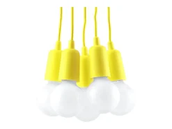 Lámparas colgantes Astis moderno de CLORURO DE POLIVINILO - 5 fuentes luminosas 4000K - L.25 x A.90 cm - amarillo