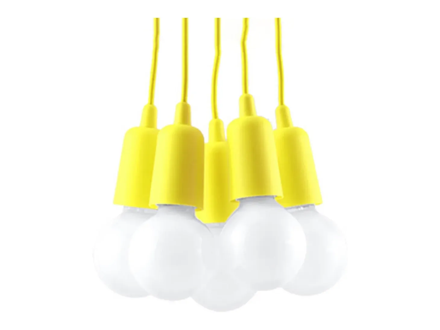 Lámparas colgantes Astis moderno de CLORURO DE POLIVINILO - 5 fuentes luminosas 4000K - L.25 x A.90 cm - amarillo