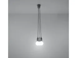 Lámparas colgantes Astis moderno de CLORURO DE POLIVINILO - 3 fuentes luminosas 4000K - L.15 x A.90 cm - gris