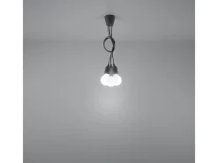 Lámparas colgantes Astis moderno de CLORURO DE POLIVINILO - 3 fuentes luminosas 4000K - L.15 x A.90 cm - gris